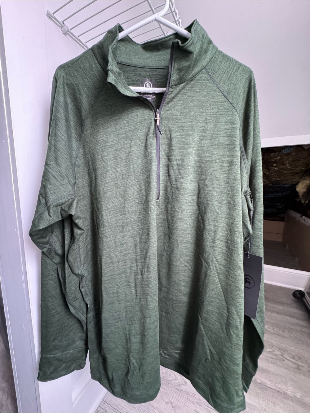 Men's Quarter-Zip Pullover Hoodie - Green